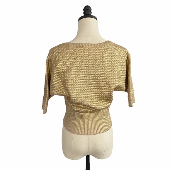 DSquared Metallic Gold Cropped Cardigan | M - Picture 3 of 10